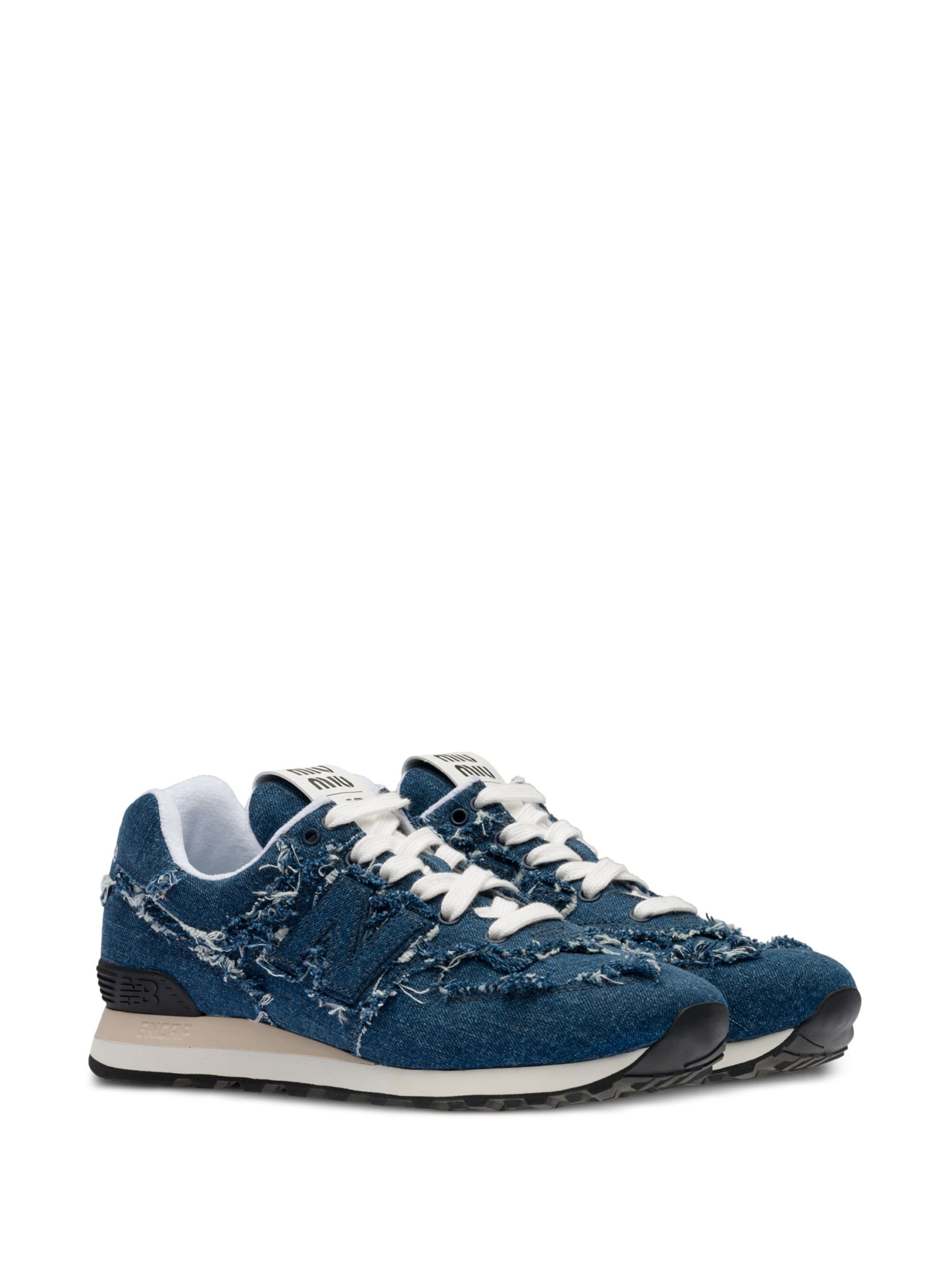 Miu Miu Miu Miu джинсовые кроссовки 574 из коллаборации с New Balance — Фото 3