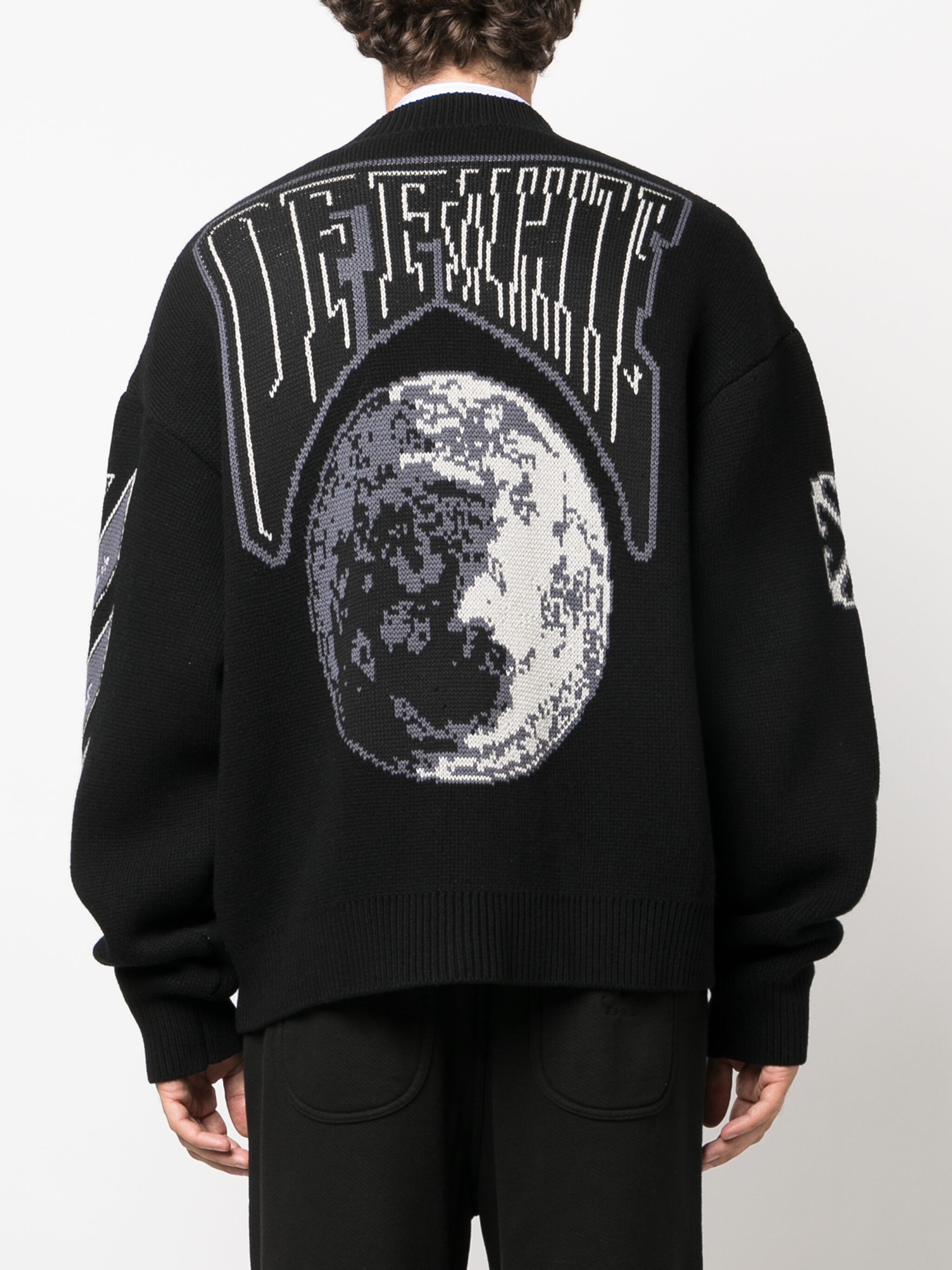 Off-White Off-White intarsia-logos V-neck cardigan — Фото 4