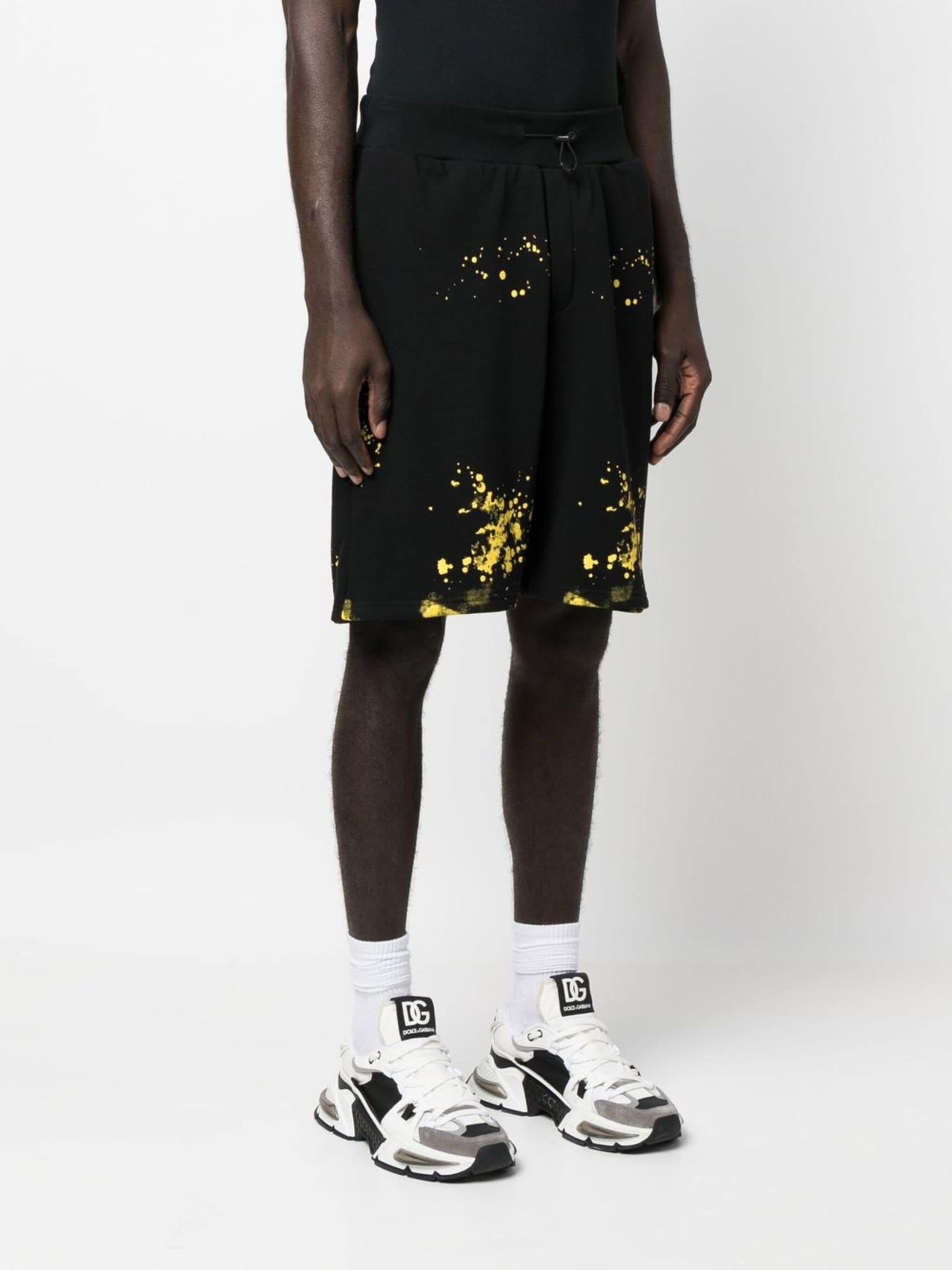 Plein Sport Plein Sport спортивные шорты с эффектом разбрызганной краски — Фото 5
