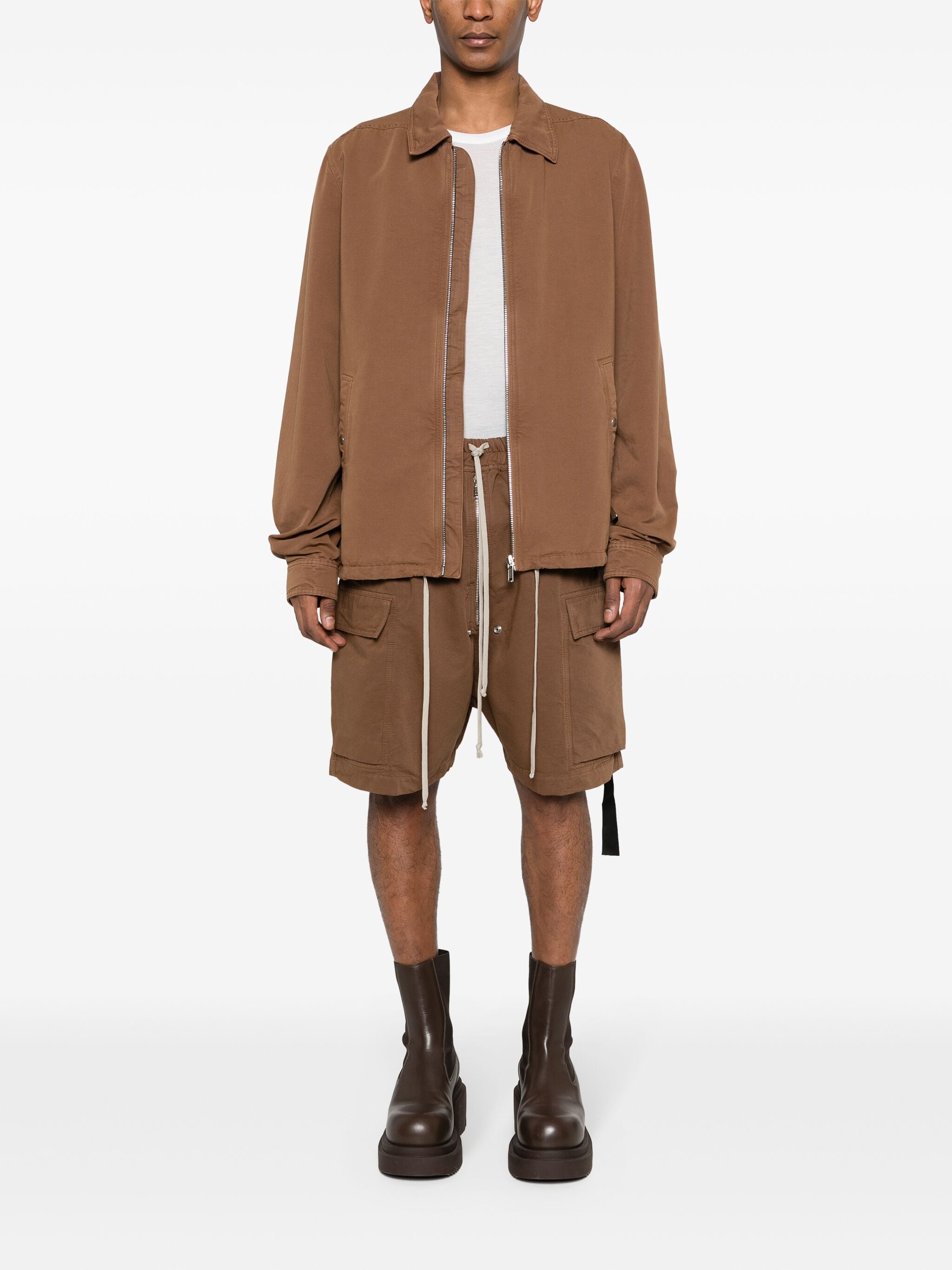 Rick Owens DRKSHDW Rick Owens DRKSHDW твиловая куртка Zipfront — Фото 28