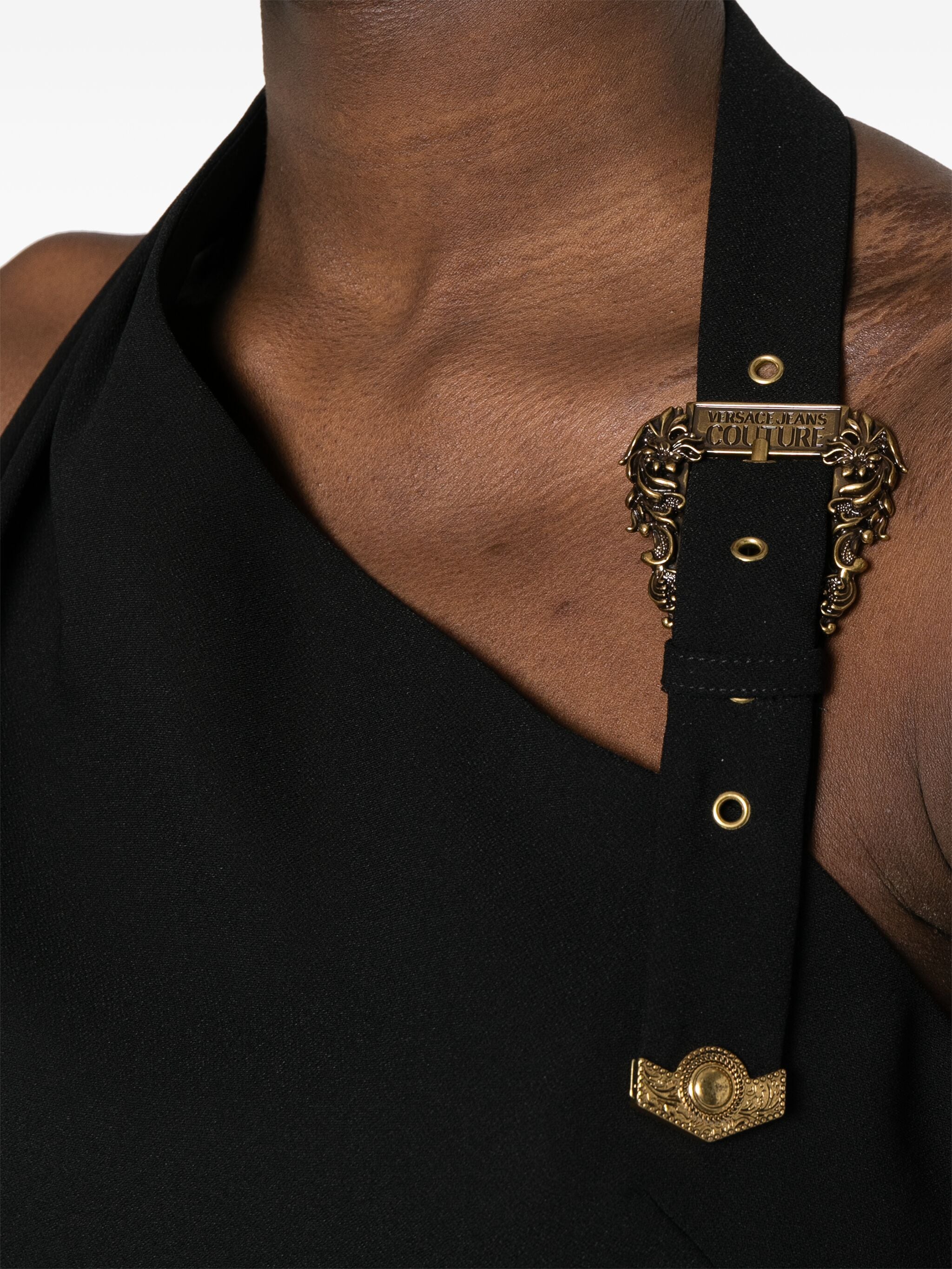 Versace Jeans Couture Versace Jeans Couture baroque-buckle cropped top — Фото 7