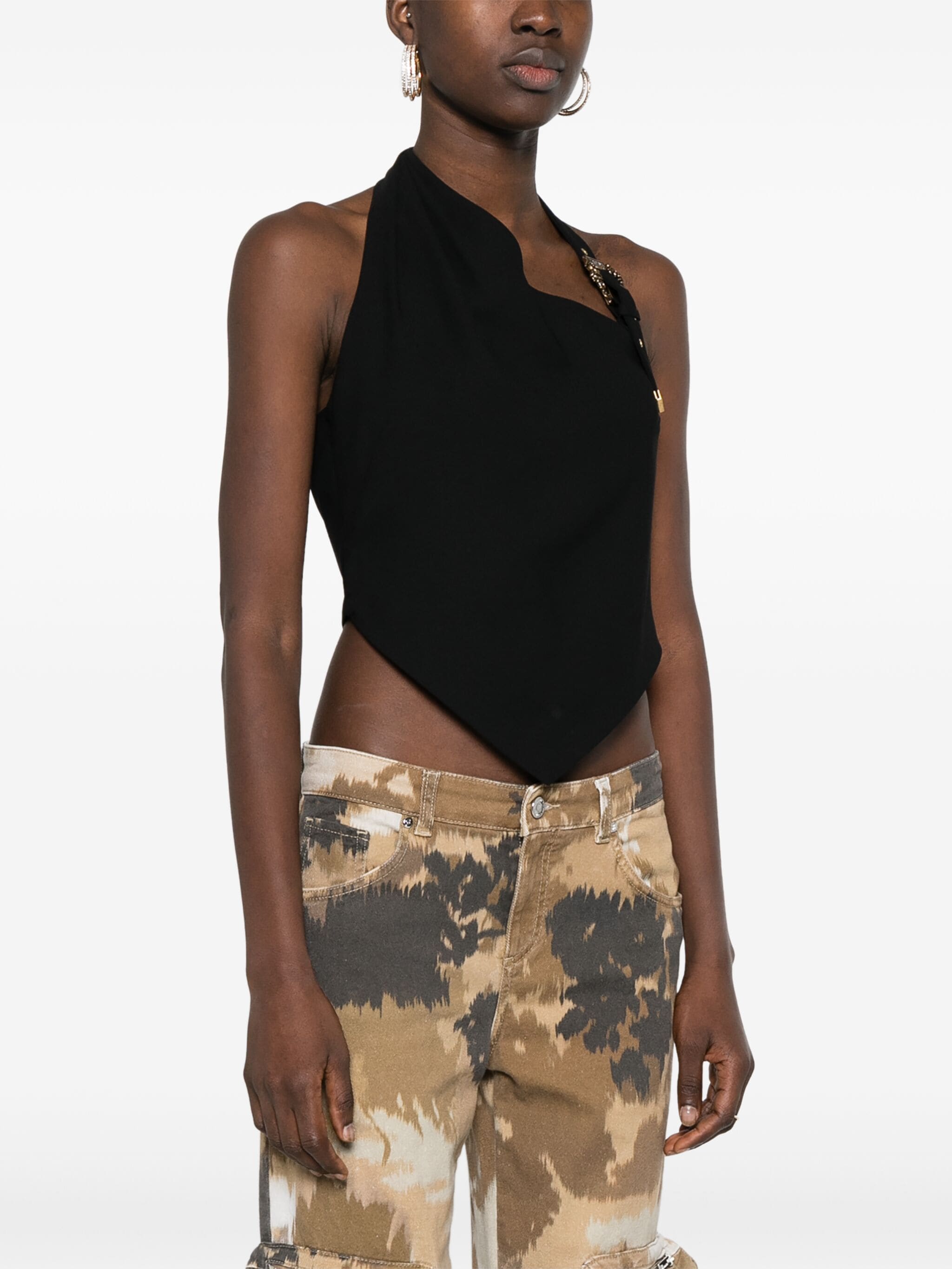 Versace Jeans Couture Versace Jeans Couture baroque-buckle cropped top — Фото 9