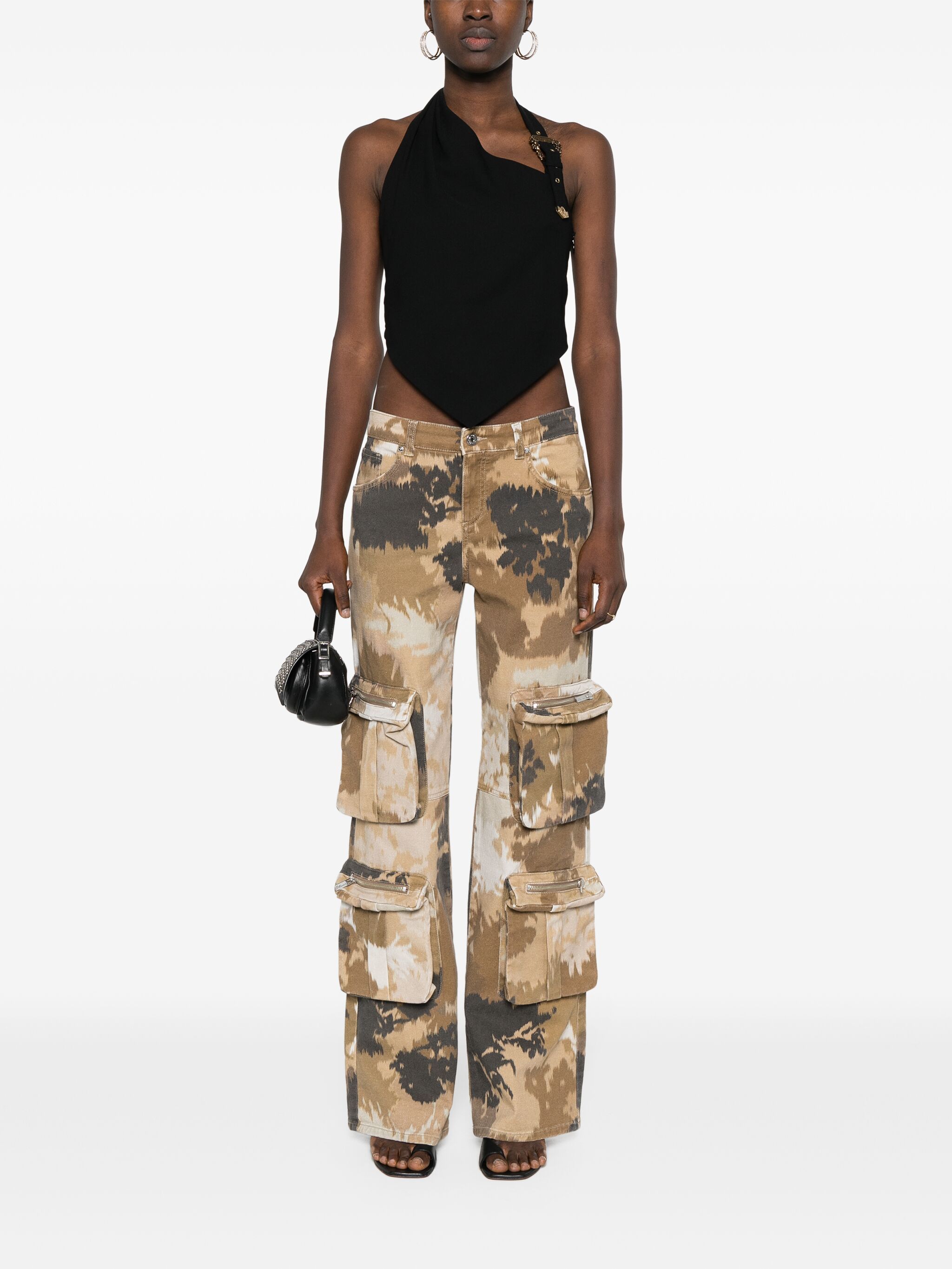 Versace Jeans Couture Versace Jeans Couture baroque-buckle cropped top — Фото 10