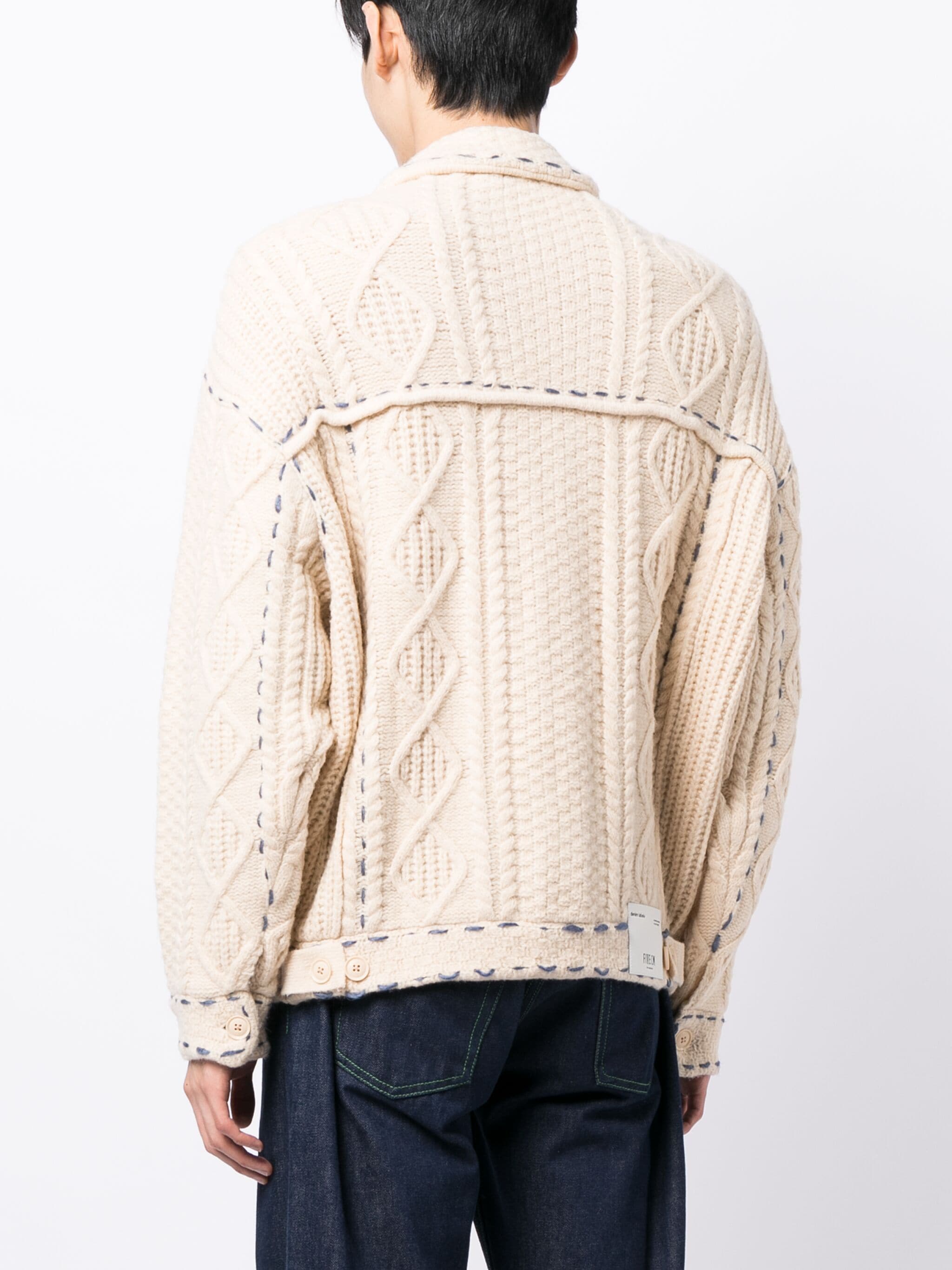 FIVE CM FIVE CM decorative-stitching cable-knit jacket — Фото 19