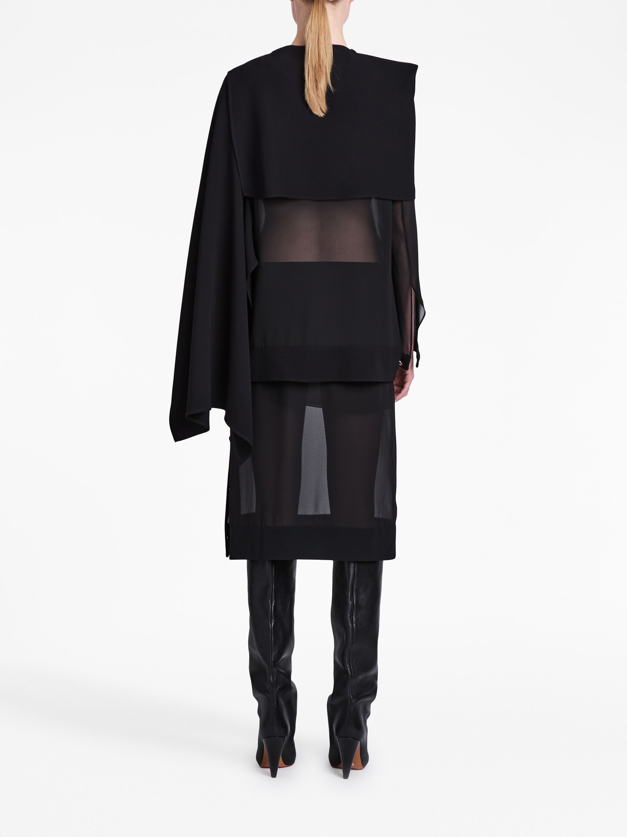 Proenza Schouler Proenza Schouler asymmetric semi-sheer chiffon top — Фото 17