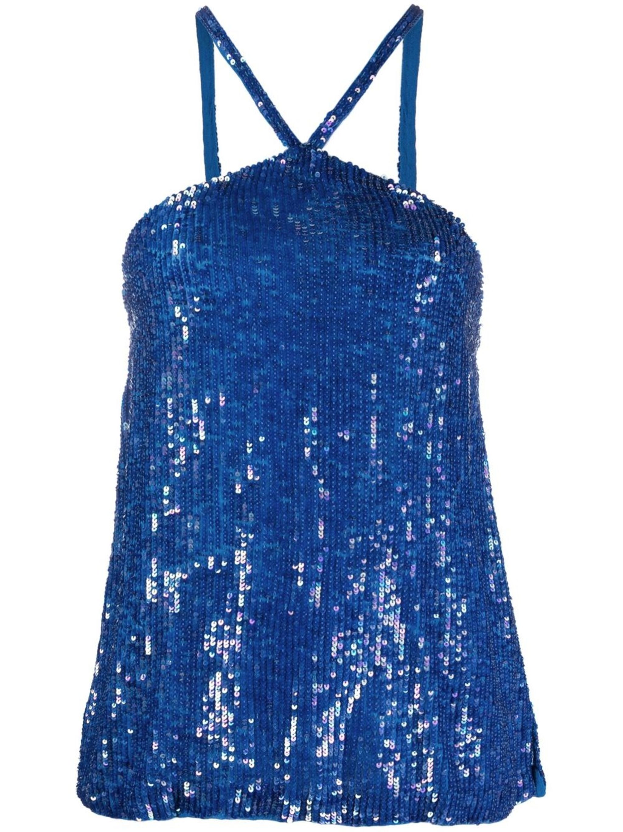 P.A.R.O.S.H. P.A.R.O.S.H. sequin halterneck cami top — Фото 46