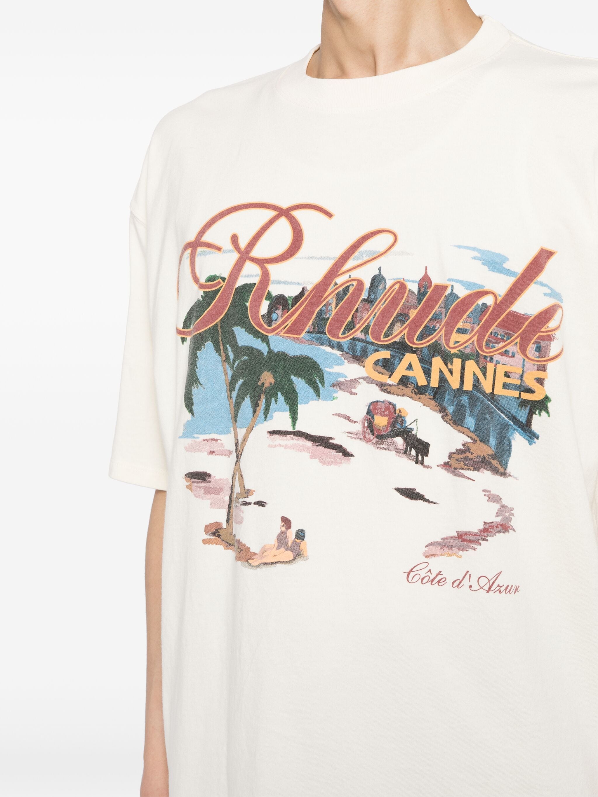 RHUDE RHUDE Cannes Beach-print cotton T-shirt — Фото 4