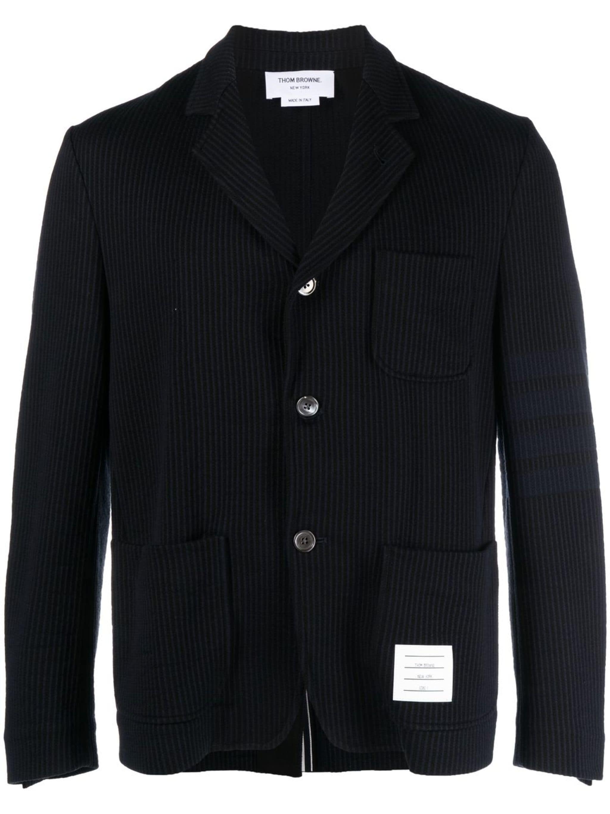 Thom Browne Thom Browne 4-Bar seersucker blazer — Фото 4