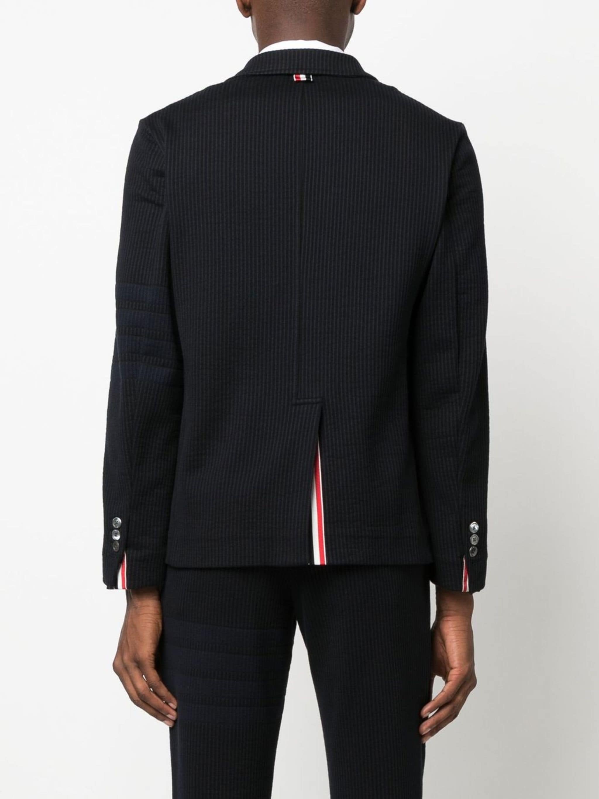 Thom Browne Thom Browne 4-Bar seersucker blazer — Фото 3